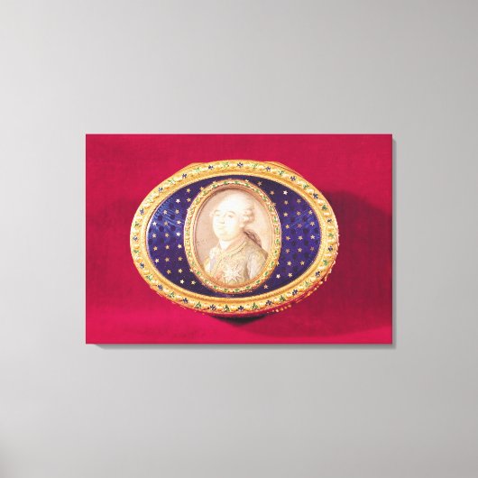 Snuffbox met een portret miniatuur van Louis Canvas Afdruk (Voorkant)