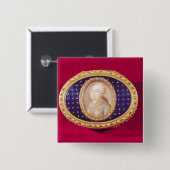 Snuffbox met een portret miniatuur van Louis Vierkante Button 5,1 Cm (Voorkant /achterkant)