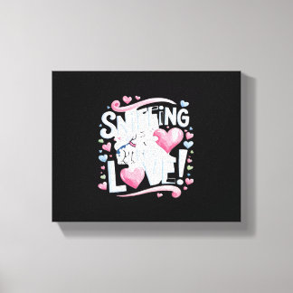 Snuffelen voor de liefde! Hond Canvas Afdruk