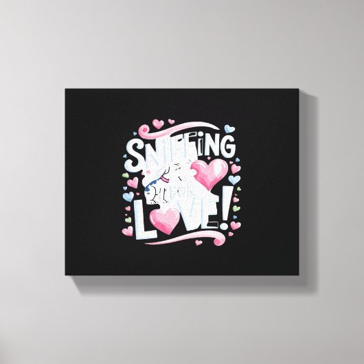 Snuffelen voor de liefde! Hond Canvas Afdruk (Voorkant)