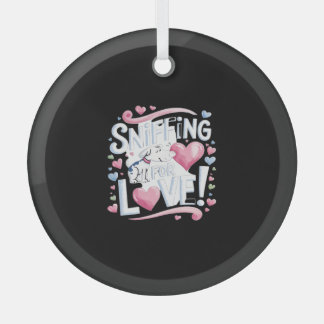 Snuffelen voor de liefde! Hond Glas Ornament