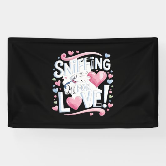 Snuffelen voor de liefde! Hond Spandoek (Horizontaal)