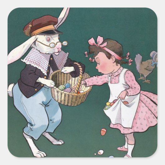 snuffelkoek paaseieren vierkante sticker (Voorkant)