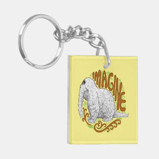 Snuffleupagus B&W Schets Tekenen Sleutelhanger (Voorkant Links)