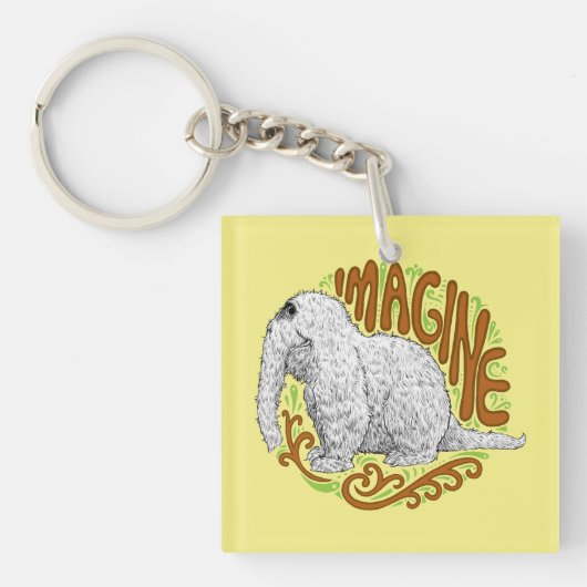 Snuffleupagus B&W Schets Tekenen Sleutelhanger (Voorkant)