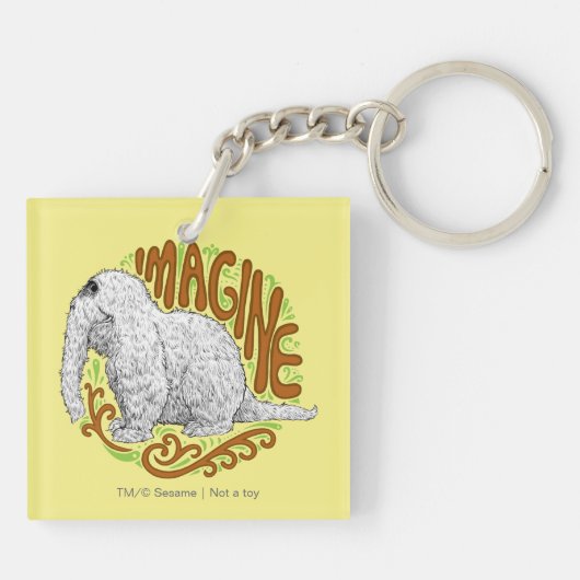 Snuffleupagus B&W Schets Tekenen Sleutelhanger (Achterkant)