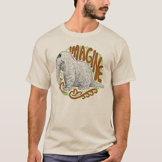 Snuffleupagus B&W Schets Tekenen T-shirt (Voorkant)