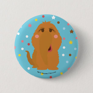 Snuffleupagus Blauwe Stippen & Sterren Patroon Ronde Button 5,7 Cm