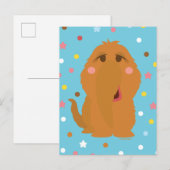 Snuffleupagus Blue Stars & Stippen Pattern Briefkaart (Voorkant / Achterkant)