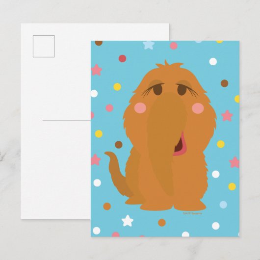 Snuffleupagus Blue Stars & Stippen Pattern Briefkaart (Voorkant / Achterkant)