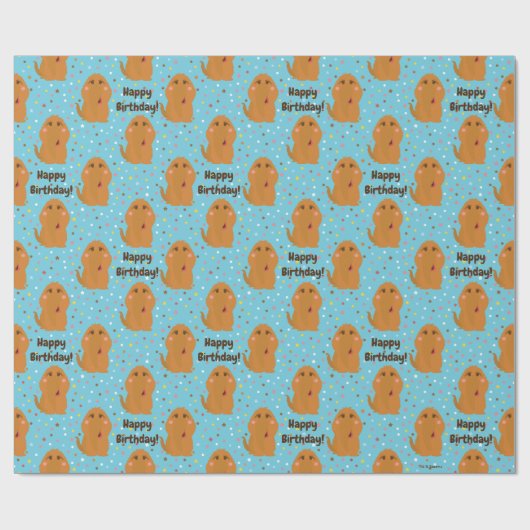 Snuffleupagus Blue Stars & Stippen Pattern Cadeaupapier (Vlak)
