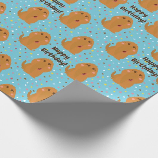 Snuffleupagus Blue Stars & Stippen Pattern Cadeaupapier (Hoek)