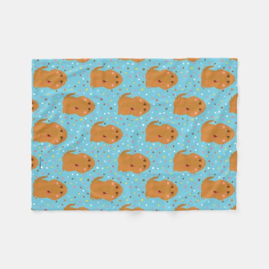 Snuffleupagus Blue Stars & Stippen Pattern Fleece Deken (Voorkant (Horizontaal))