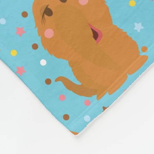 Snuffleupagus Blue Stars & Stippen Pattern Fleece Deken (Hoek)