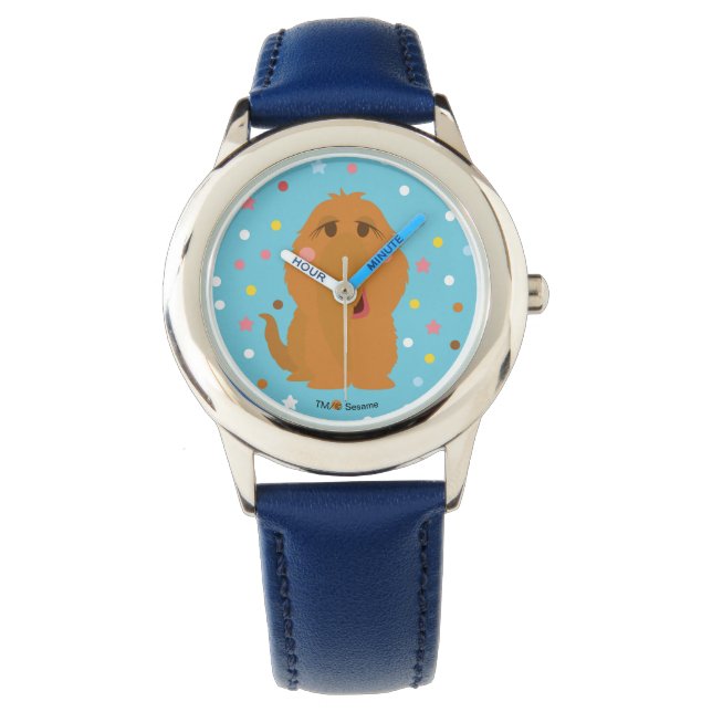 Snuffleupagus Blue Stars & Stippen Pattern Horloge (Voorkant)
