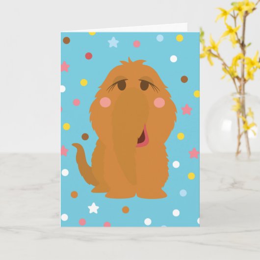 Snuffleupagus Blue Stars & Stippen Pattern Kaart (Gele Bloem)