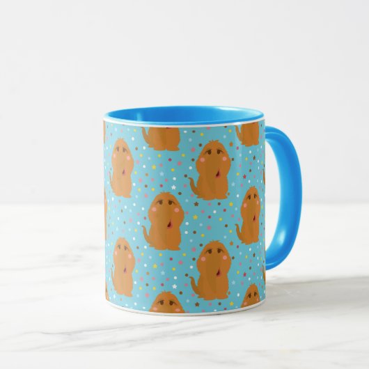 Snuffleupagus Blue Stars & Stippen Pattern Mok (Voorkant rechts)