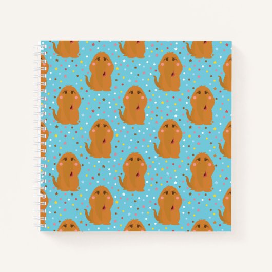 Snuffleupagus Blue Stars & Stippen Pattern Notitieboek (Voorkant)