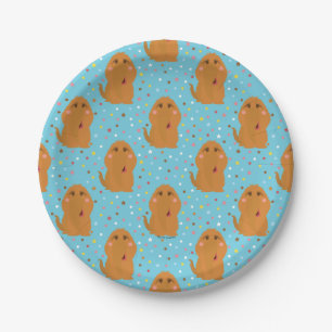 Snuffleupagus Blue Stars & Stippen Pattern Papieren Bordje