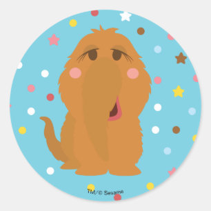 Snuffleupagus Blue Stars & Stippen Pattern Ronde Sticker