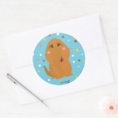 Snuffleupagus Blue Stars & Stippen Pattern Ronde Sticker (Envelop)