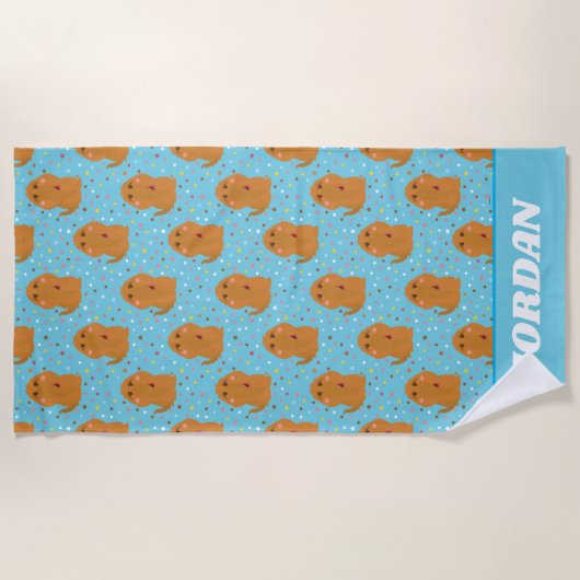 Snuffleupagus Blue Stars & Stippen Pattern Strandlaken (Voorkant)