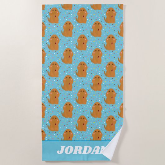 Snuffleupagus Blue Stars & Stippen Pattern Strandlaken (Voorkant)