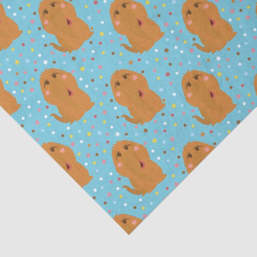 Snuffleupagus Blue Stars & Stippen Pattern Tissuepapier (Detail)