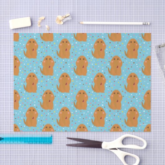 Snuffleupagus Blue Stars & Stippen Pattern Tissuepapier (Craft)