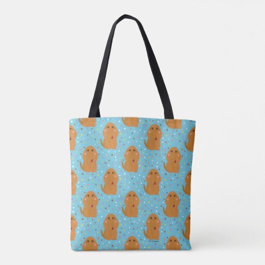 Snuffleupagus Blue Stars & Stippen Pattern Tote Bag (Achterkant)