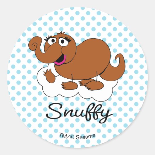 Snuffleupagus Doodley Graphic Ronde Sticker (Voorkant)