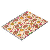 Snuffleupagus en Big Bird Groovy Bloemmotief Notitieboek (Linkerzijde)