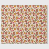 Snuffleupagus en Big Bird Groovy Flower Pattern Cadeaupapier (Vlak)