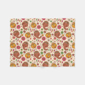 Snuffleupagus en Big Bird Groovy Flower Pattern Fleece Deken (Voorkant (Horizontaal))