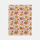 Snuffleupagus en Big Bird Groovy Flower Pattern Fleece Deken (Voorkant)