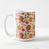 Snuffleupagus en Big Bird Groovy Flower Pattern Koffiemok (Links)