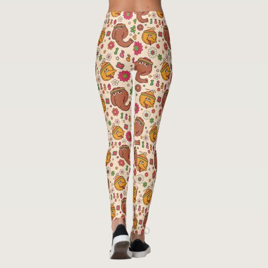 Snuffleupagus en Big Bird Groovy Flower Pattern Leggings (Achterkant)