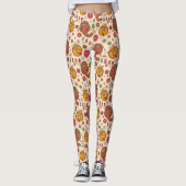 Snuffleupagus en Big Bird Groovy Flower Pattern Leggings (Voorkant)