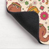 Snuffleupagus en Big Bird Groovy Flower Pattern Muismat (Hoek)