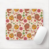Snuffleupagus en Big Bird Groovy Flower Pattern Muismat (Met muis)