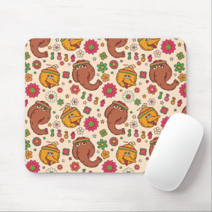 Snuffleupagus en Big Bird Groovy Flower Pattern Muismat