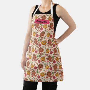 Snuffleupagus en Big Bird Groovy Flower Pattern Schort