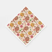 Snuffleupagus en Big Bird Groovy Flower Pattern Servet (Hoek)