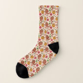 Snuffleupagus en Big Bird Groovy Flower Pattern Sokken (Links - buitenkant)