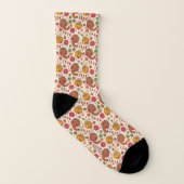 Snuffleupagus en Big Bird Groovy Flower Pattern Sokken (Links binnenkant)