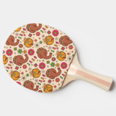 Snuffleupagus en Big Bird Groovy Flower Pattern Tafeltennisbatje (Zijkant)
