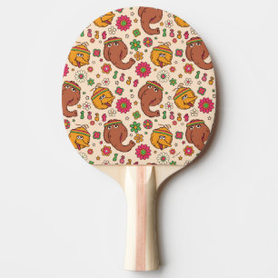 Snuffleupagus en Big Bird Groovy Flower Pattern Tafeltennisbatje