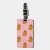 Snuffleupagus Pink Polka Dot Patroon Bagagelabel (Voorkant verticaal)