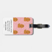 Snuffleupagus Pink Polka Dot Patroon Bagagelabel (Achterkant horizontaal)