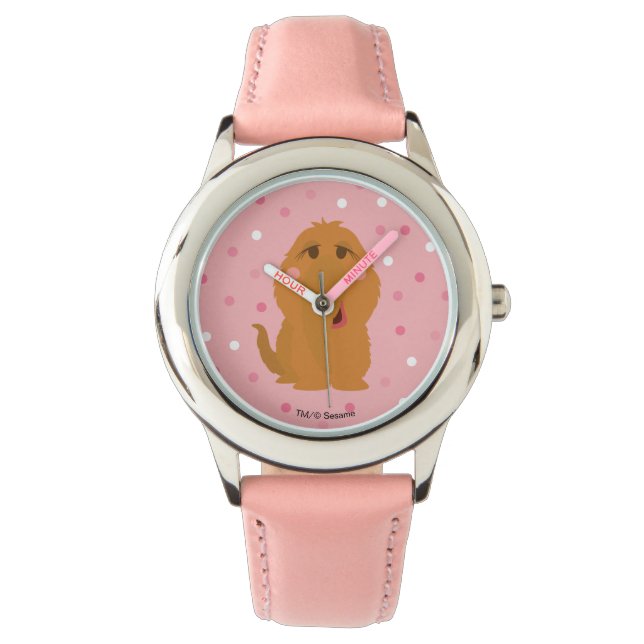 Snuffleupagus Pink Polka Dot Patroon Horloge (Voorkant)